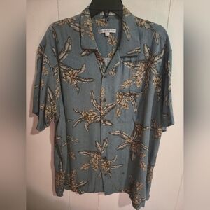 Mens Geoffrey Beene Green Palm Print Men's Shirt